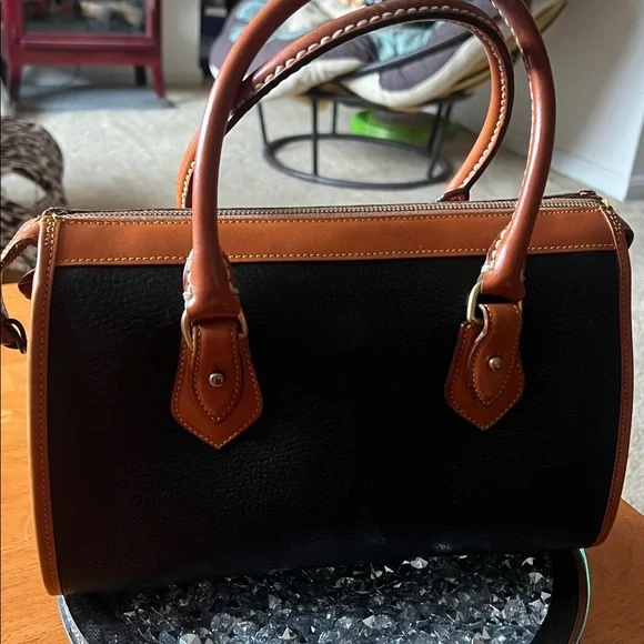 Dooney & Bourke Black and Tan Satchel - Picture 3 of 7
